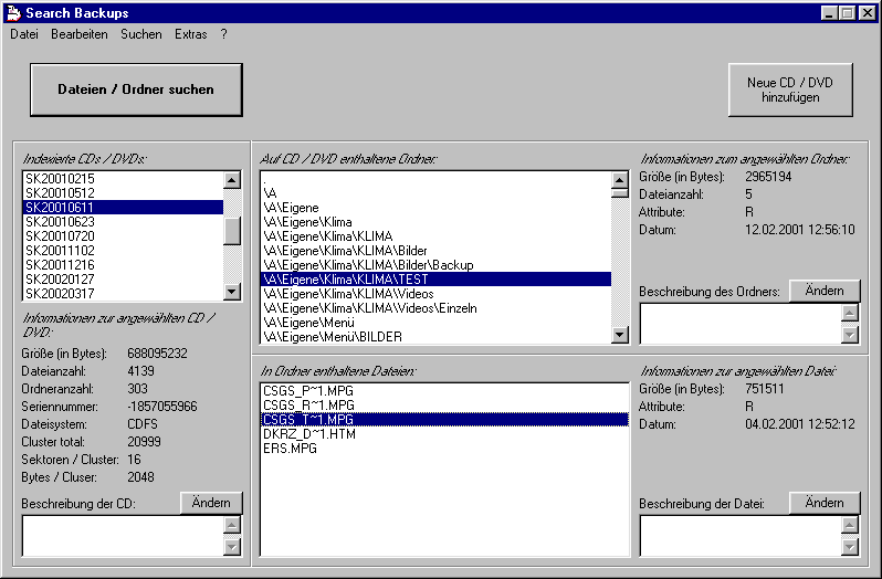 Search Backups Screenshot